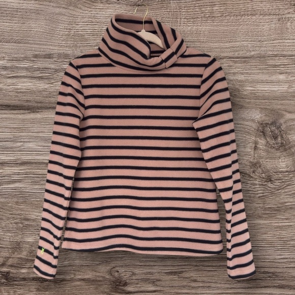 Dudley Stephens Juliet Turtleneck Khaki Black Stripe Vello Fleece Small NWT - Picture 2 of 8